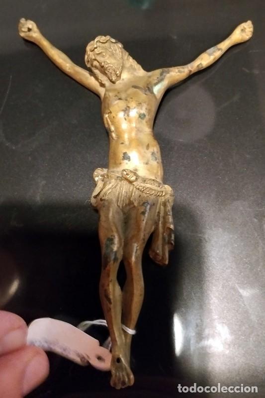 Arte: MAGN&Iacute;FICO CRISTO DE BRONCE S. .XVIII, 13 CMS DE ALTURA