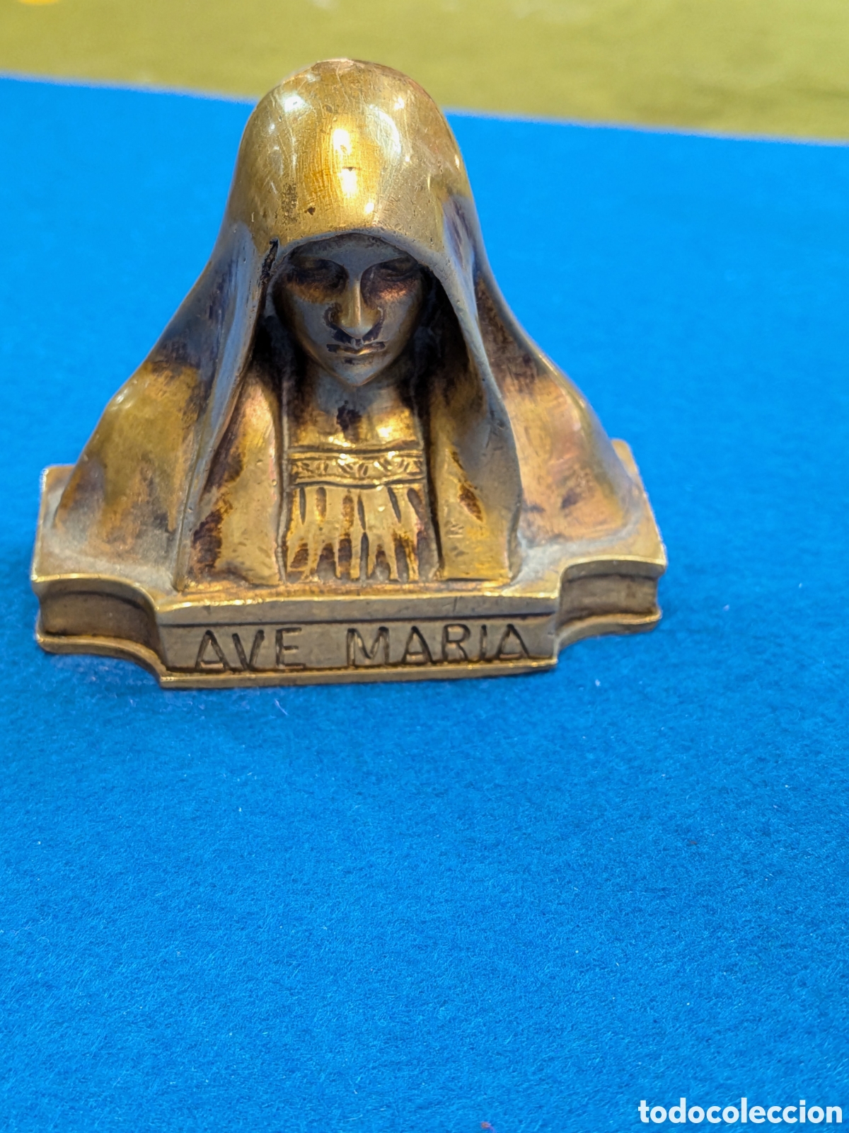 Arte: Peque&ntilde;a escultura en bronce AVE MARIA. REF-2680