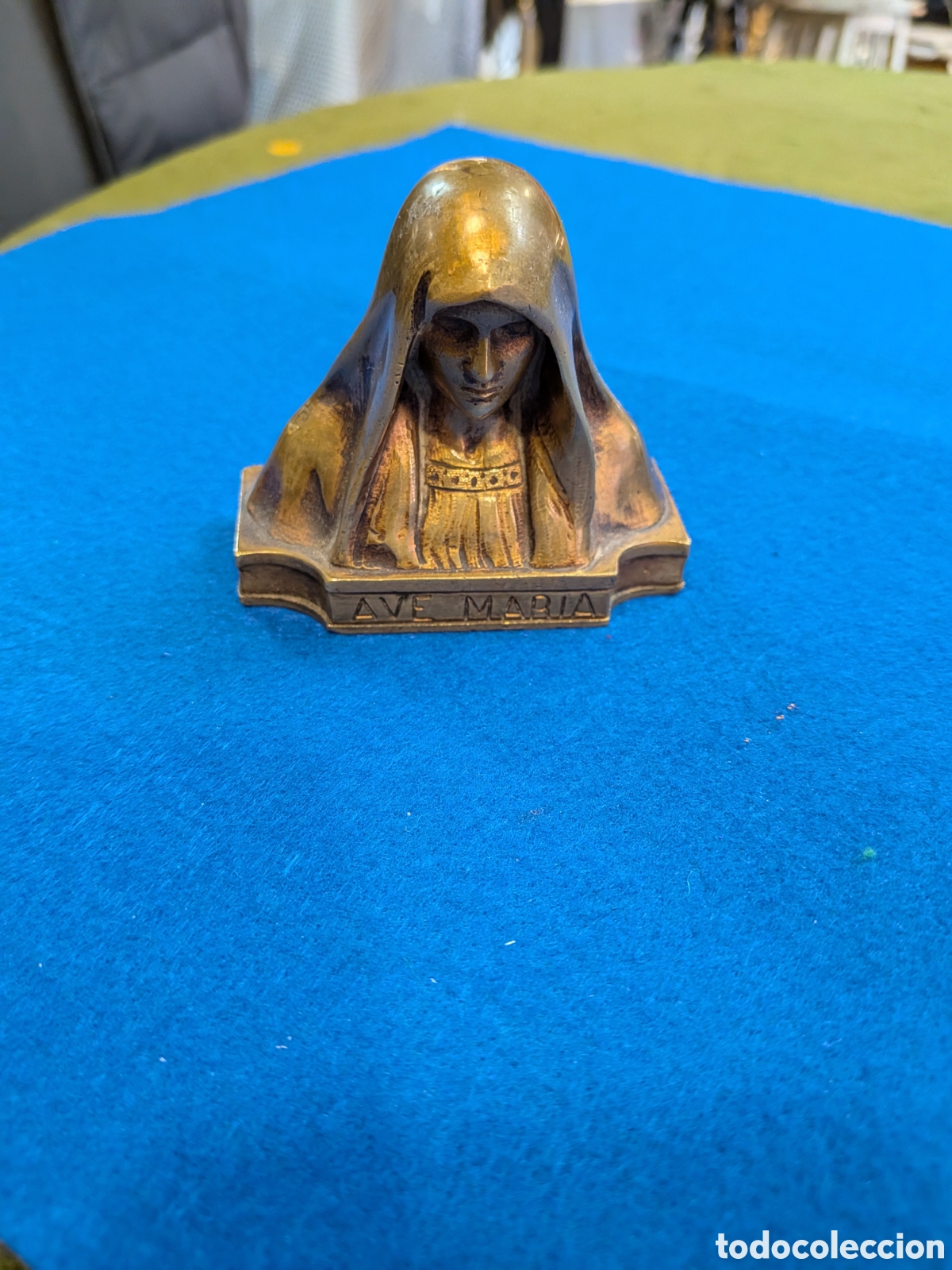 Arte: Peque&ntilde;a escultura en bronce AVE MARIA. REF-5671