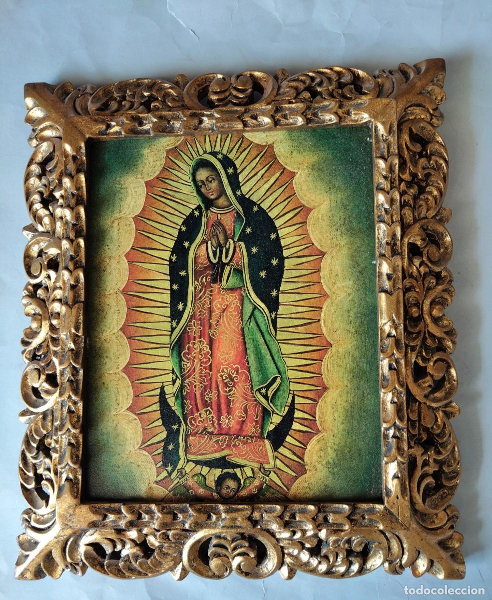 Arte: Escuela cuzque&ntilde;a Virgen de Guadalupe oleo