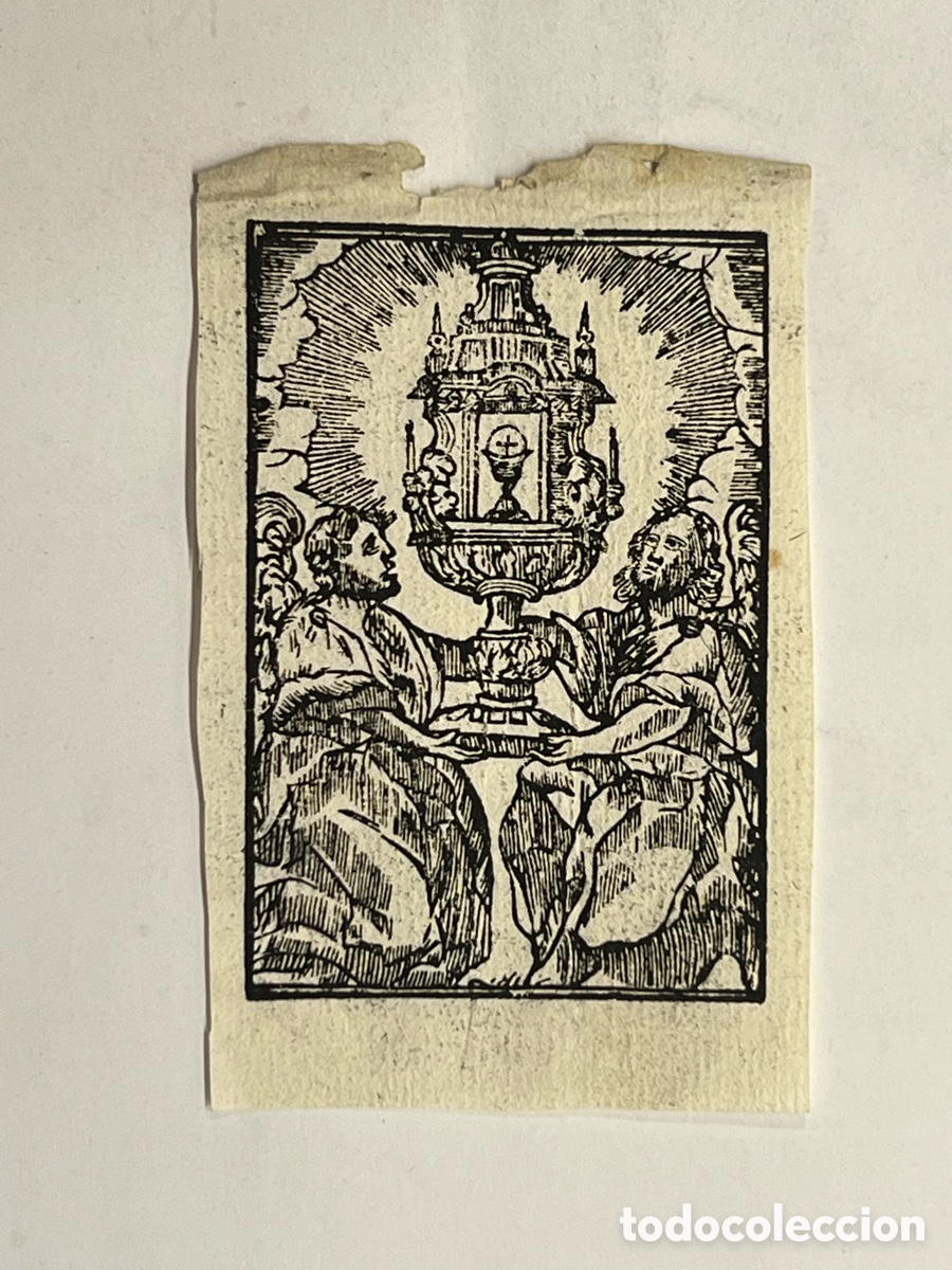 Arte: GRABADO Antiguo.. El Triunfo de la Eucarist&iacute;a.. Corpus Christi.. an&oacute;nimo.. (fin Siglo XIX)