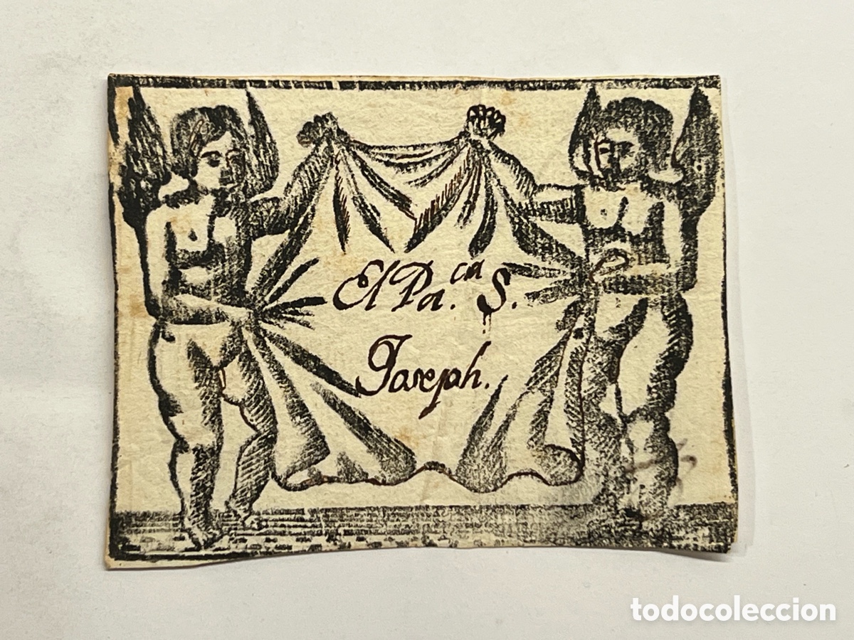 Arte: AMORCILLOS ALADOS. Sostienen Pa&ntilde;o Padre San Jos&eacute;.. Fin Siglo XVIII, An&oacute;nimo..,