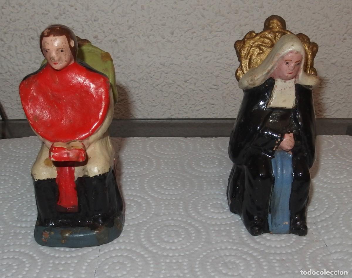 Arte: OBISPO Y MADRE ABADESA,SENTADOS EN TRONO,TERRACOTA,FINALES DEL SIGLO XIX