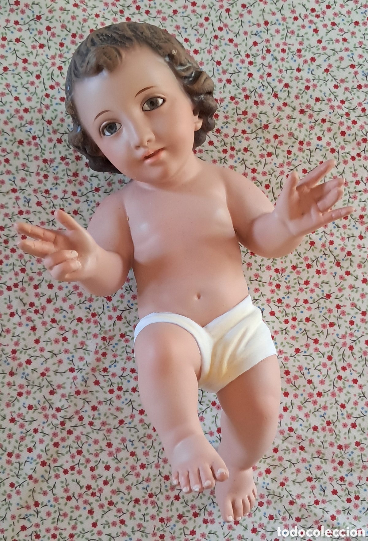 Arte: Ni&ntilde;o Jes&uacute;s de cuna a&ntilde;os 70 en escayola