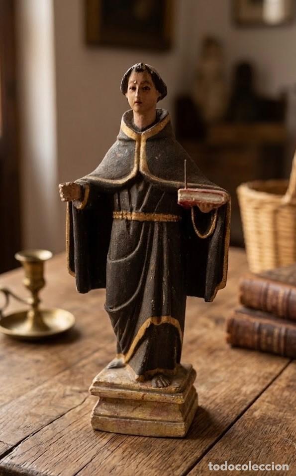 Arte: Talla antigua de San Antonio en madera policromada