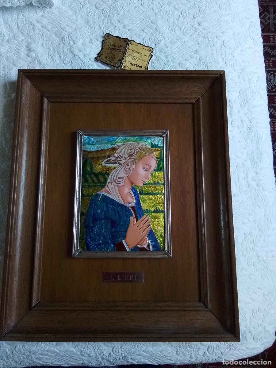 Arte: Cuadro de esmalte al fuego Virgen Filippo Lippi