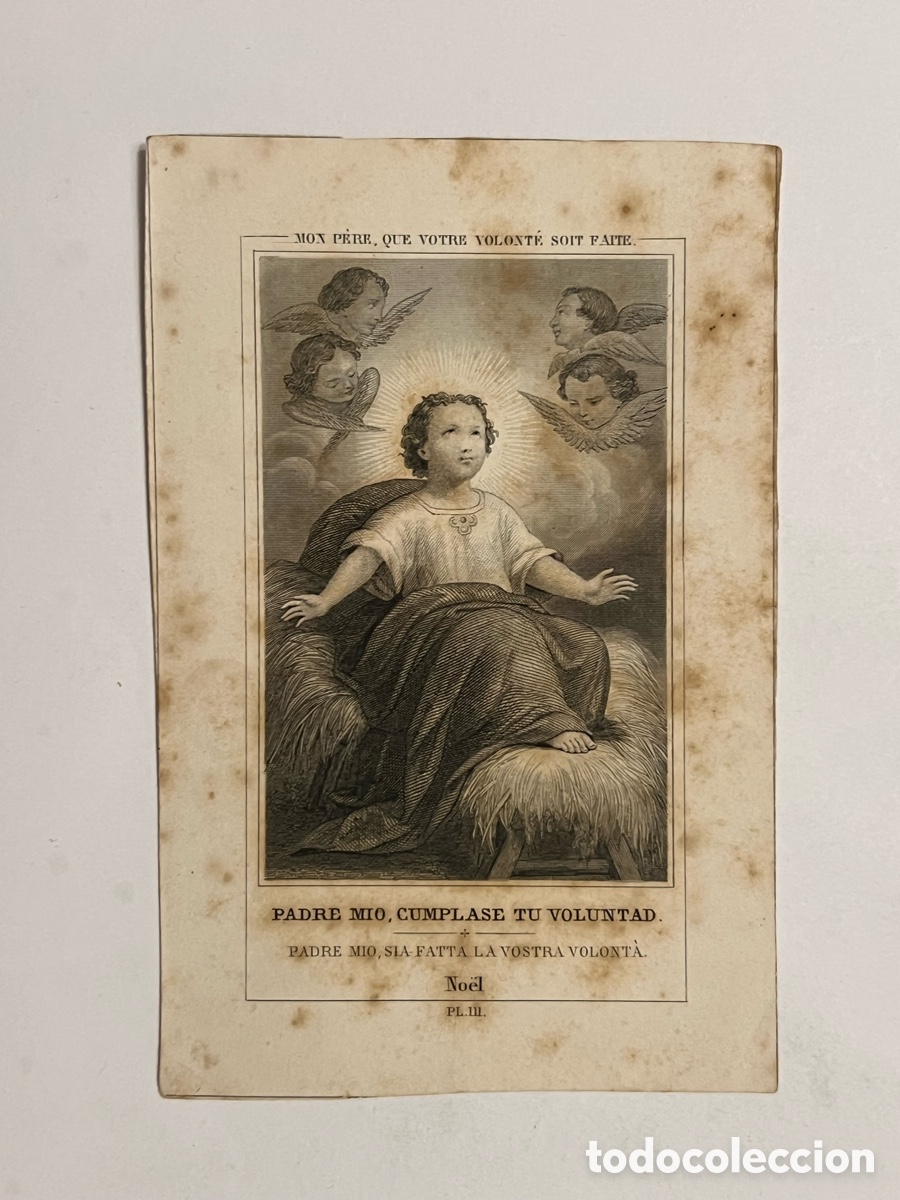 Arte: PADRE M&Iacute;O C&Uacute;MPLASE TU VOLUNTAD.. Estampa litogr&aacute;fica.. Francia (inicios Siglo XX)