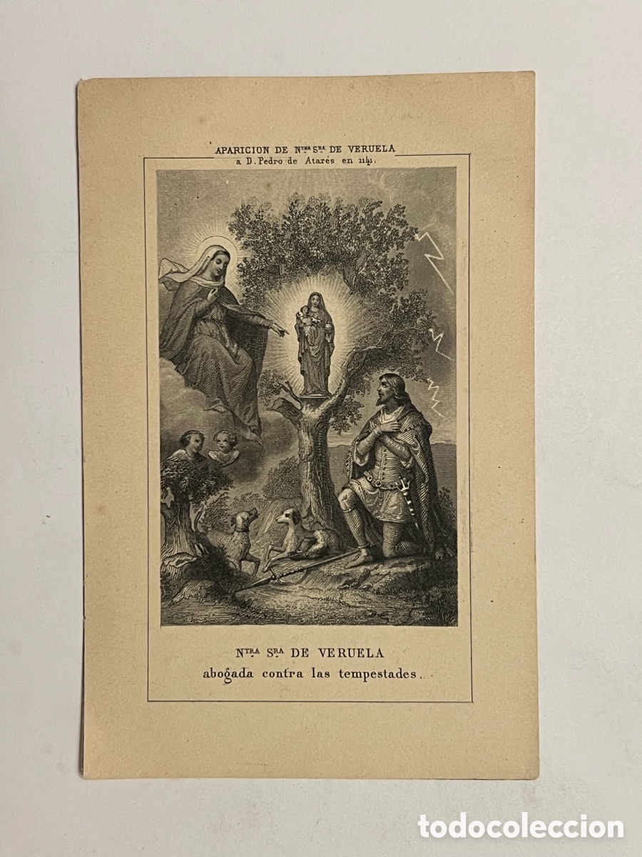 Arte: NTRA SRA DE VERUELA. Vera de Moncayo. Zaragoza. Estampa litogr&aacute;fica (inicios Siglo XX)