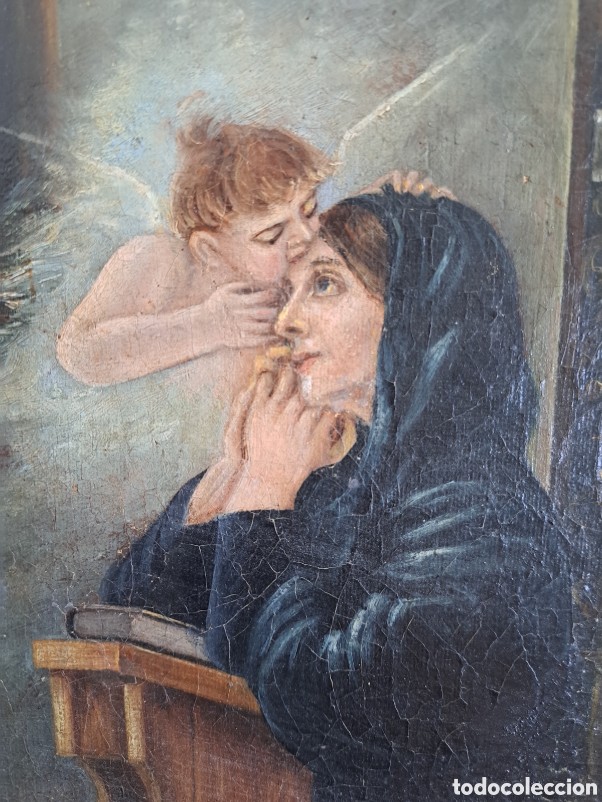 Arte: BESO DEL ANGEL OLEO SOBRE LIENZO