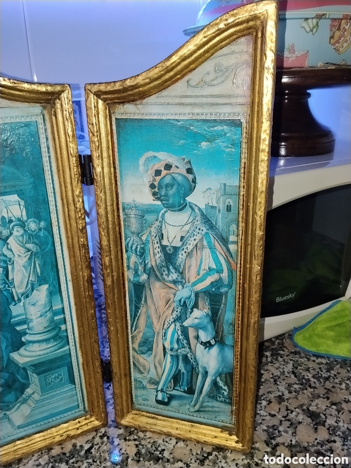 Arte: Tr&iacute;ptico antiguo religioso - Foto 5