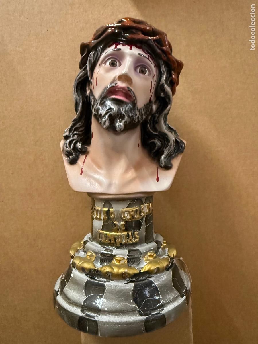Arte: Precioso SANTO CRISTO DE LIMPIAS. En estuco. Ojos de cristal. 20cms