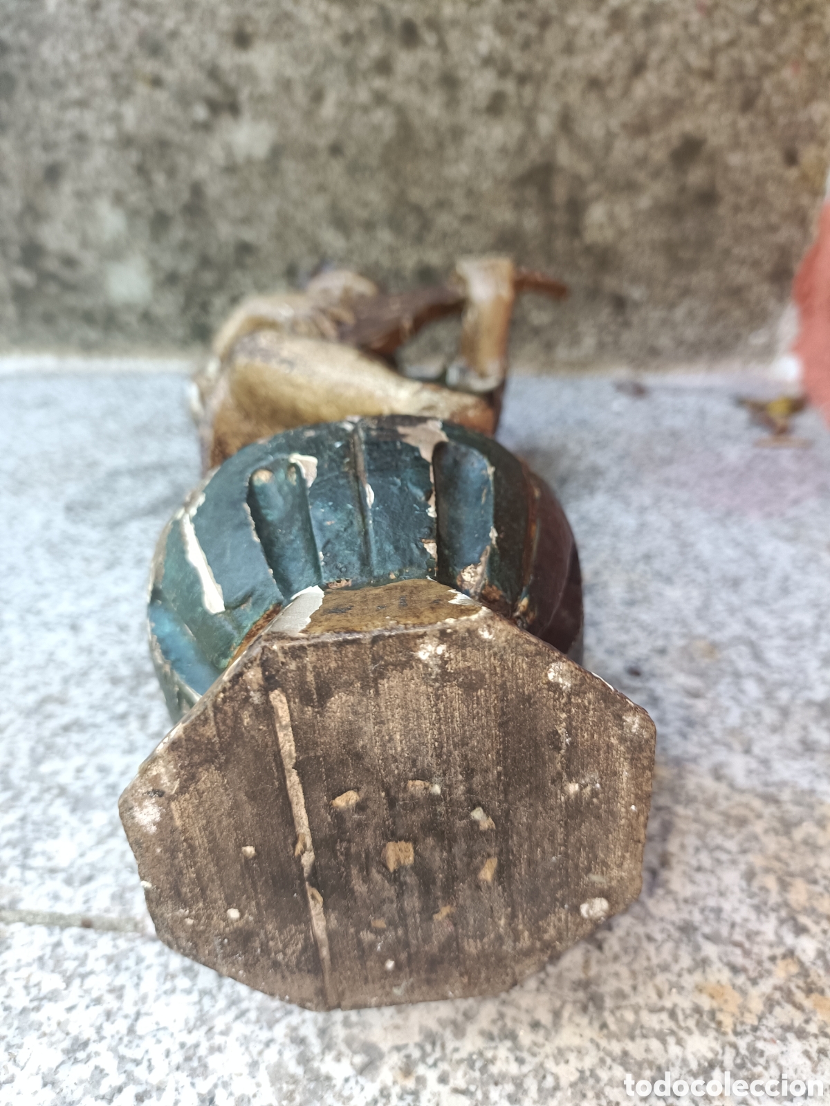 Arte: &Aacute;ngel policromado, querub&iacute;n. - Foto 7