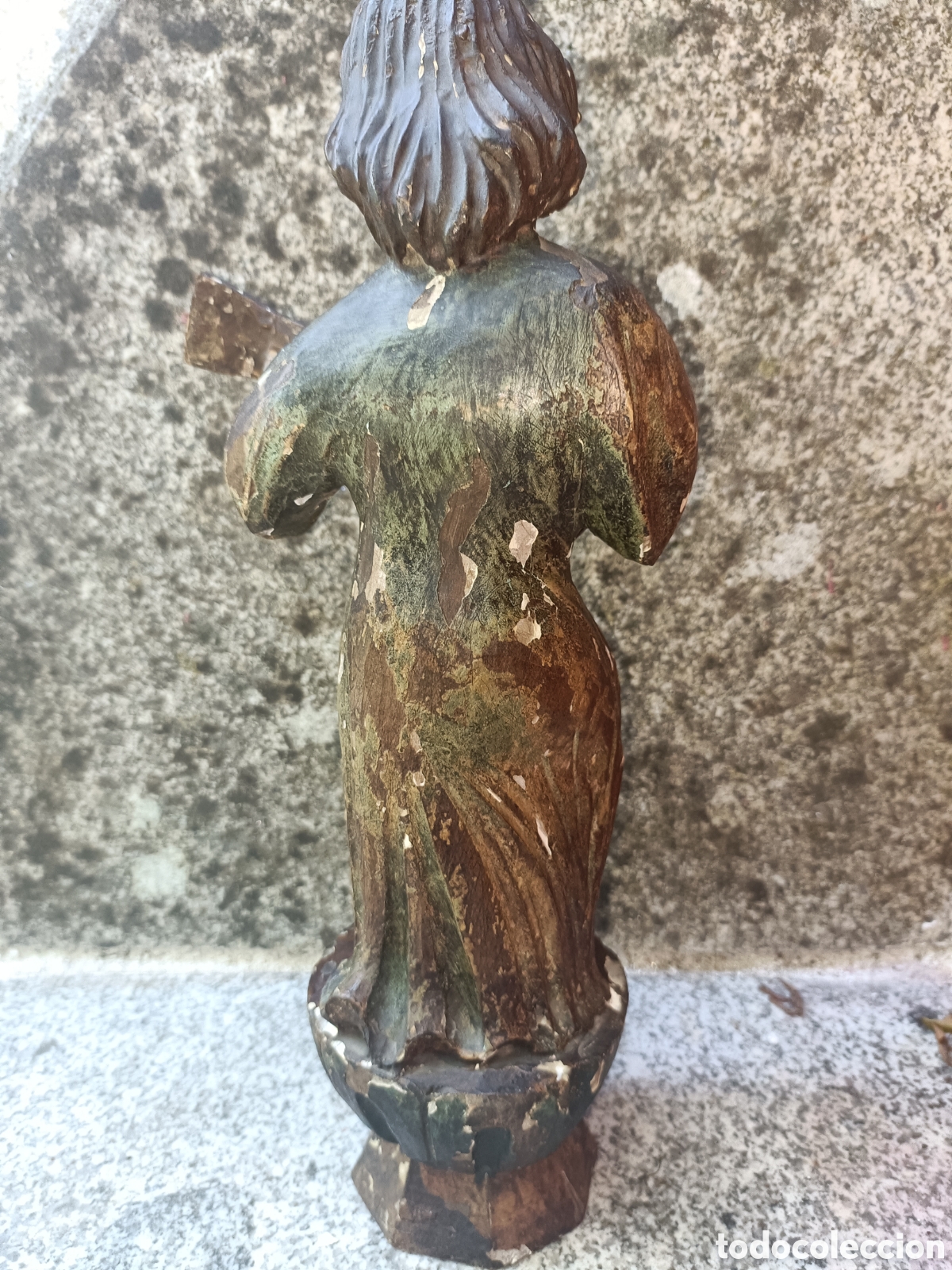 Arte: &Aacute;ngel policromado, querub&iacute;n. - Foto 8