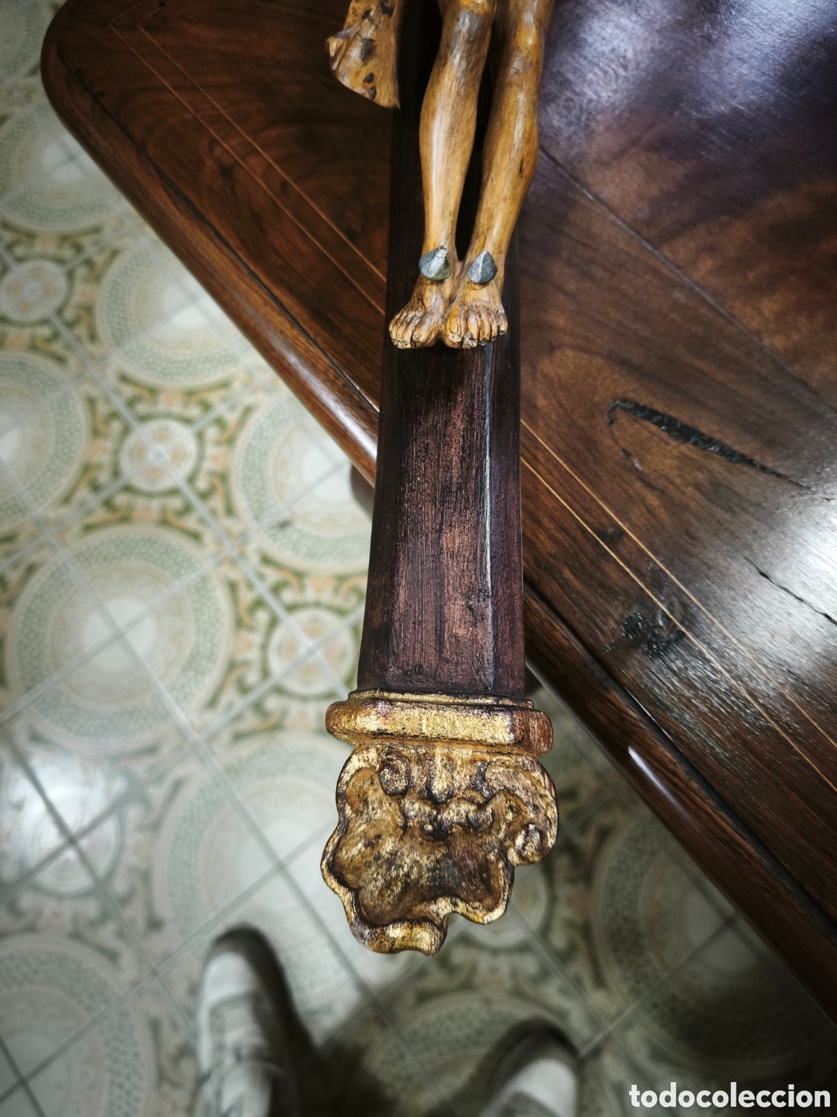 Arte: Crucificado en madera ffs XIX - Foto 3