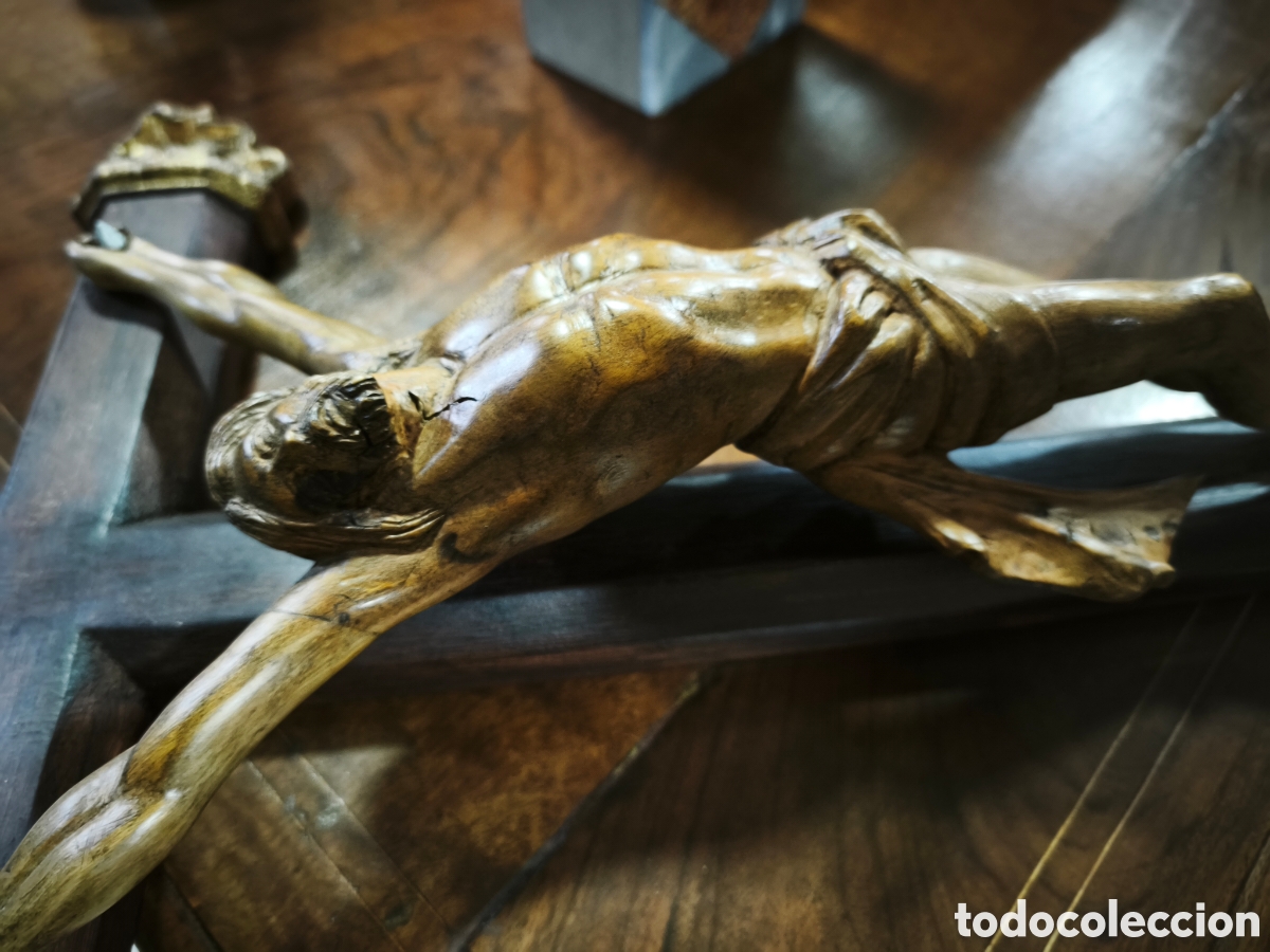 Arte: Crucificado en madera ffs XIX - Foto 4