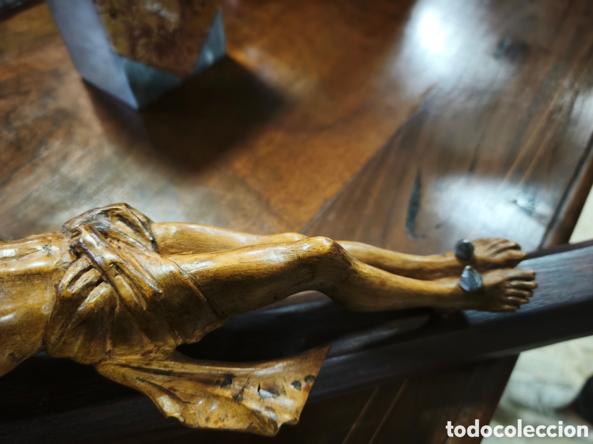 Arte: Crucificado en madera ffs XIX - Foto 5