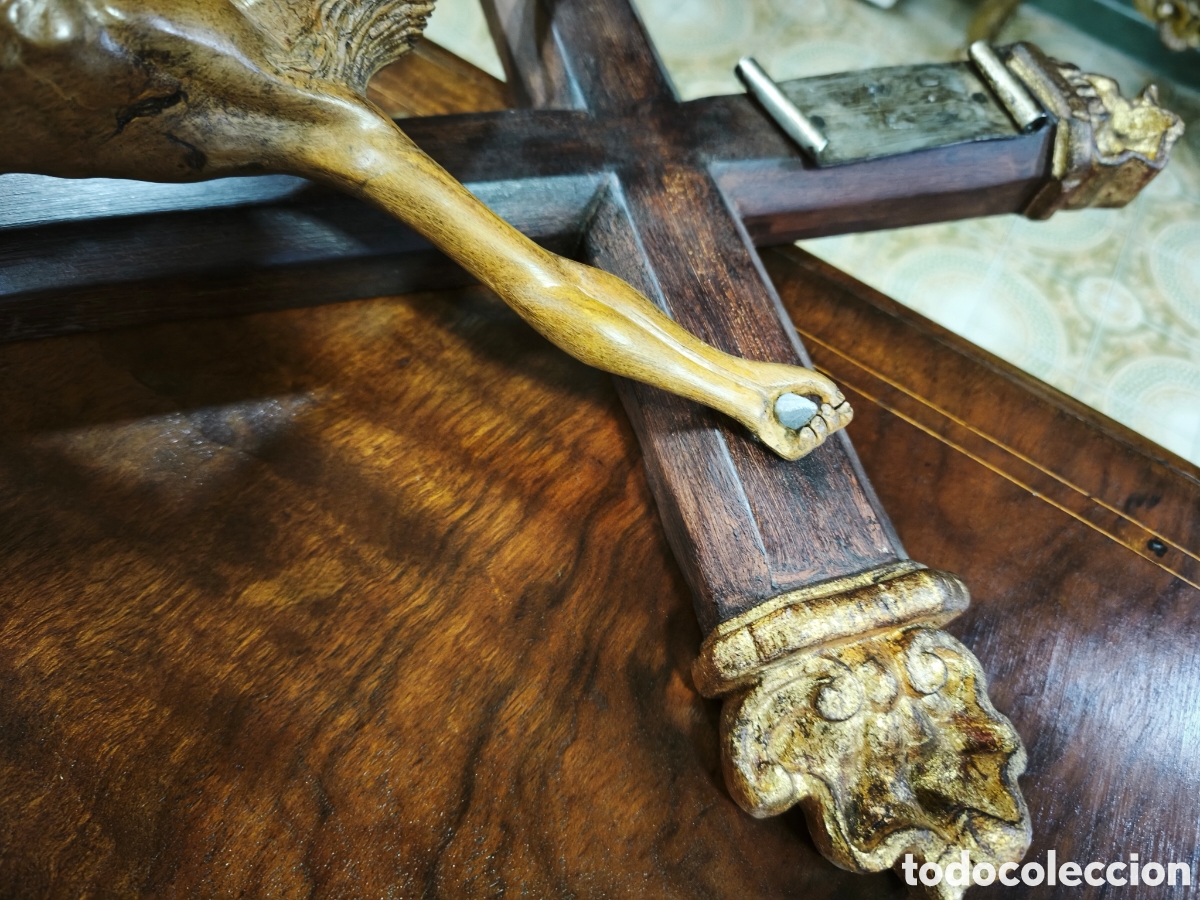 Arte: Crucificado en madera ffs XIX - Foto 6
