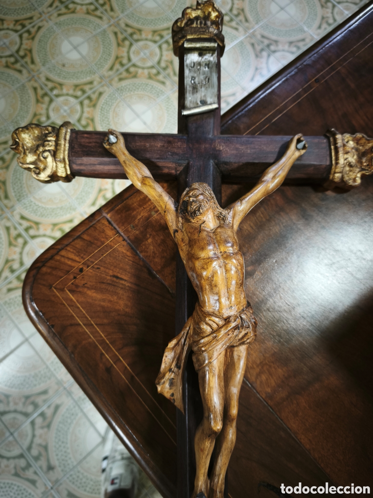 Arte: Crucificado en madera ffs XIX - Foto 7