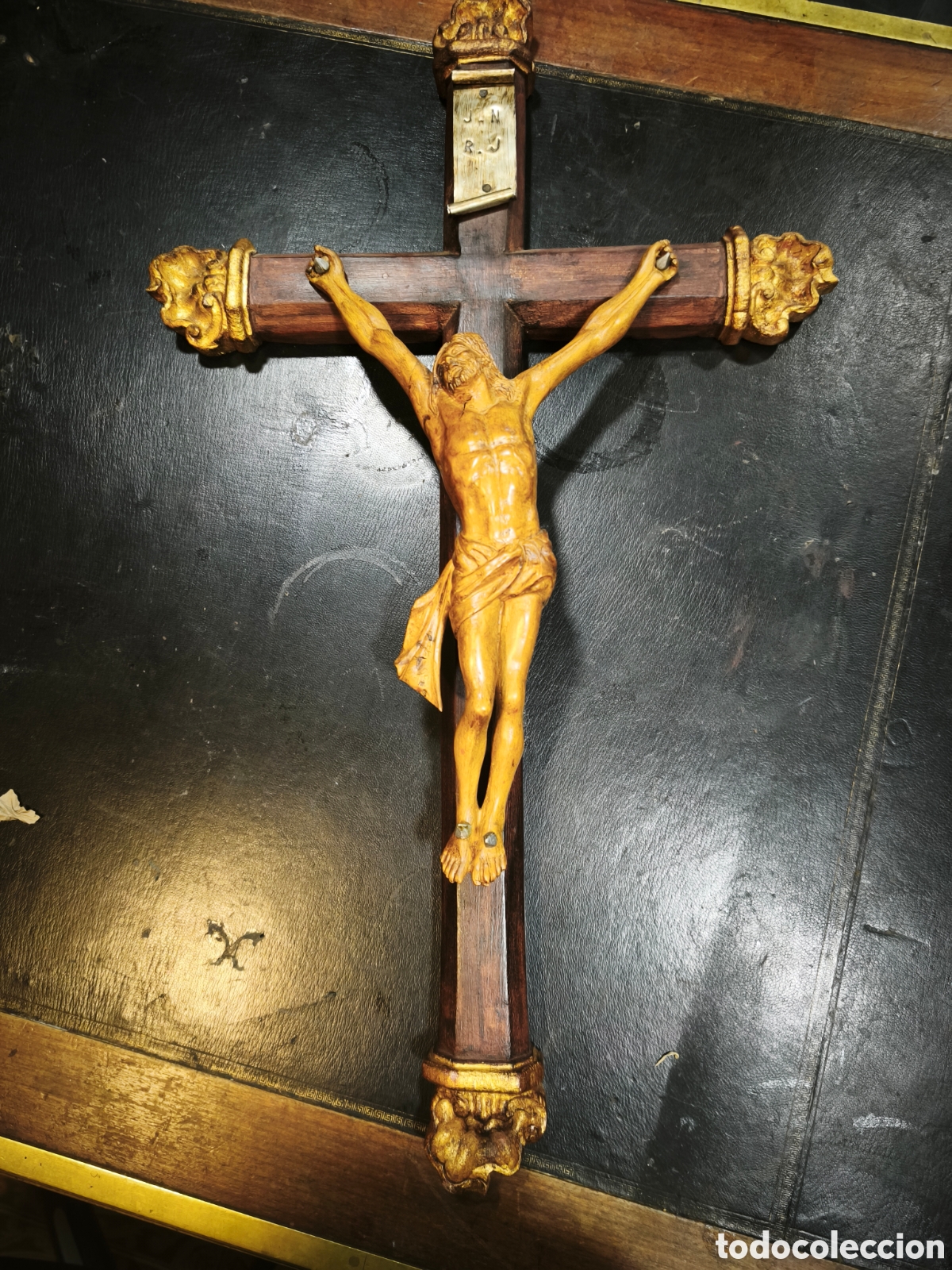 Arte: Crucificado en madera ffs XIX - Foto 1