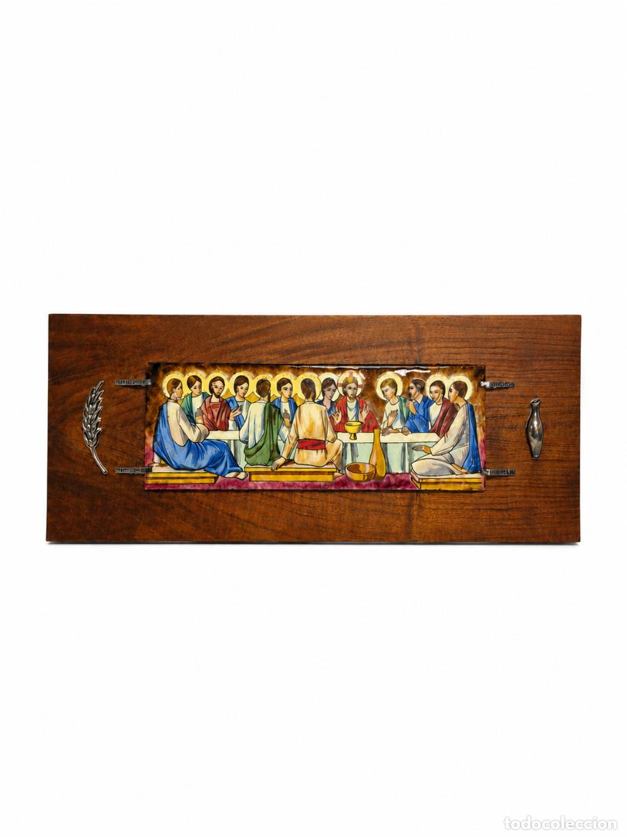 Kunst: &Uacute;ltima Cena - Sobre Madera - Soportes de Plata - Esmalte Vidriado - A&ntilde;os 60-70