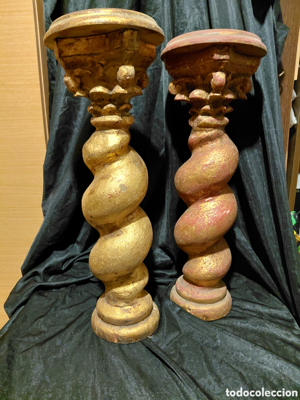 Arte: Lote de columnas salomonicas de 42cm x 15