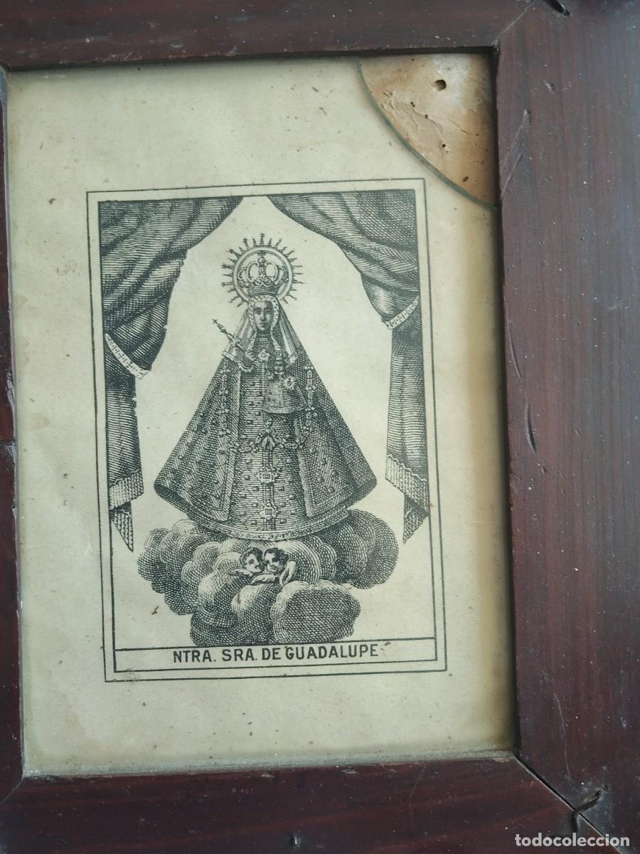 Arte: Nuestra Se&ntilde;ora de Guadalupe Antiguo grabado enmarcado