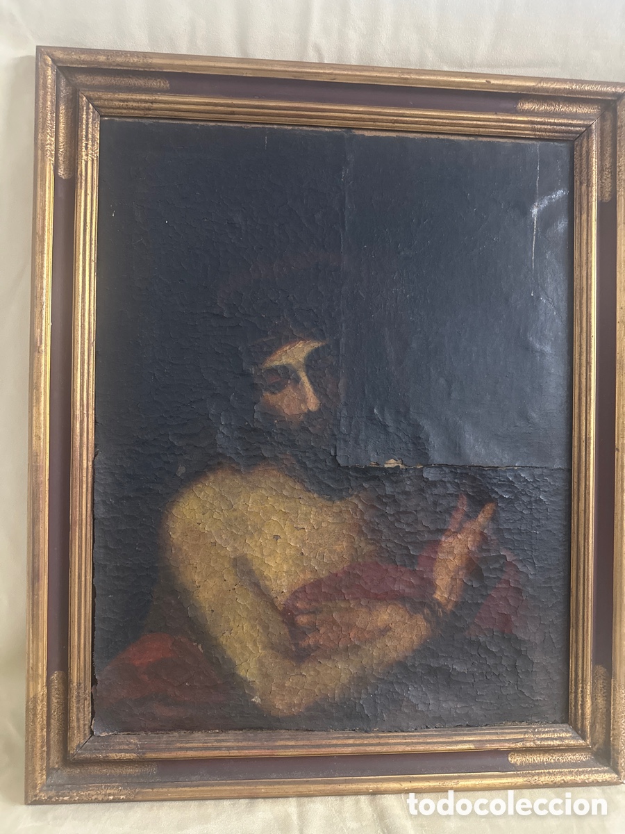 Arte: OLEO SOBRE LIENZO SIGLO XIX. MARCO DE MADERA ORIGINAL