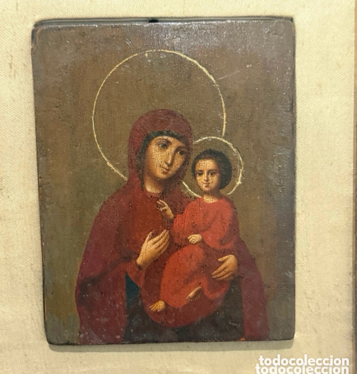 Arte: Icono ruso Siglo XIX pintado Sobre tabla. SXIX.