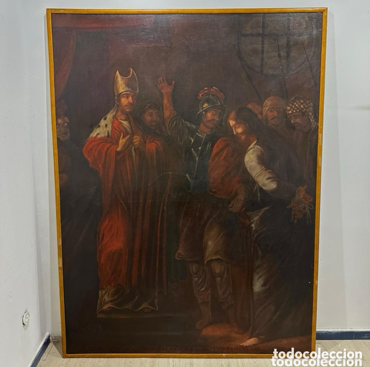 Arte: Gran &oacute;leo religioso &rdquo;lesus Ante Erodes Antipas&rdquo; inscripci&oacute;n Francisco Zurbarr&aacute;n 210x157cm.SXVII.