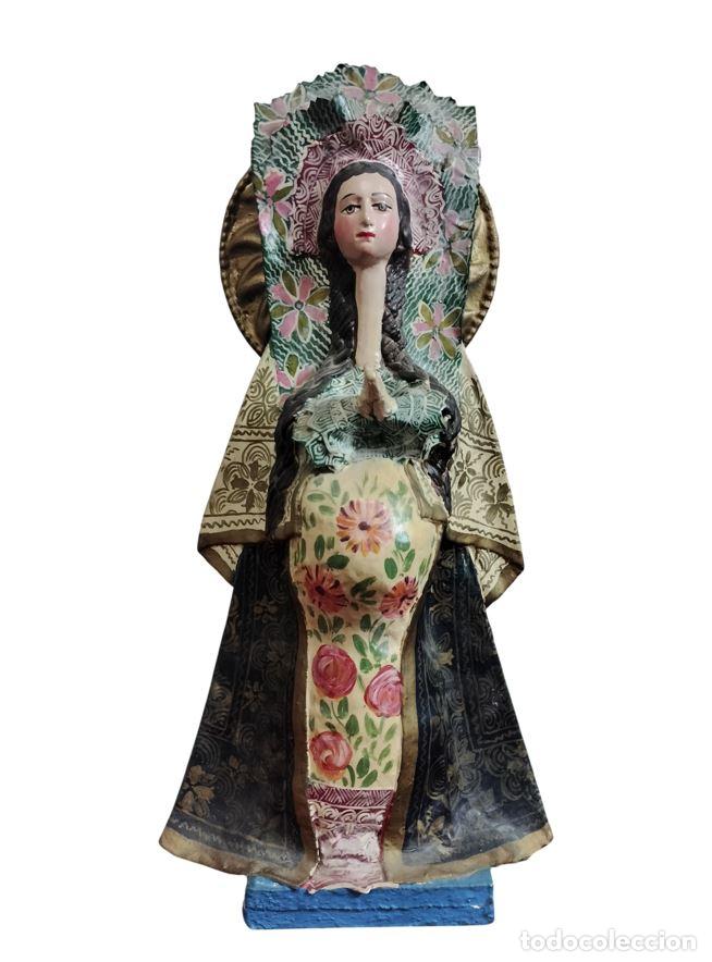 Arte: VIRGEN DE LA DULCE ESPERA O VIRGEN EMBARAZADA. MENDIVIL (?). PASTA DE MADERA PINTADA. PER&Uacute;. XX.