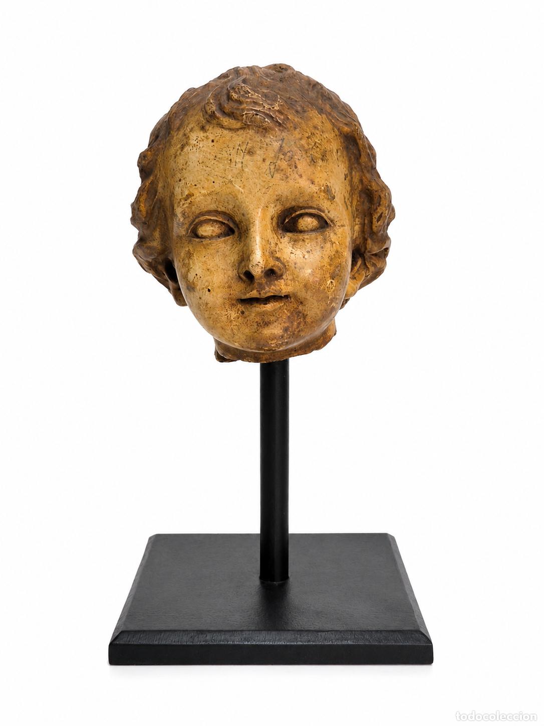 Arte: Cabeza de Ni&ntilde;o Jes&uacute;s, &Aacute;ngel o Querub&iacute;n - Yeso, Escayola - Antiguo Modelo del Taller El Arte Cat&oacute;lico