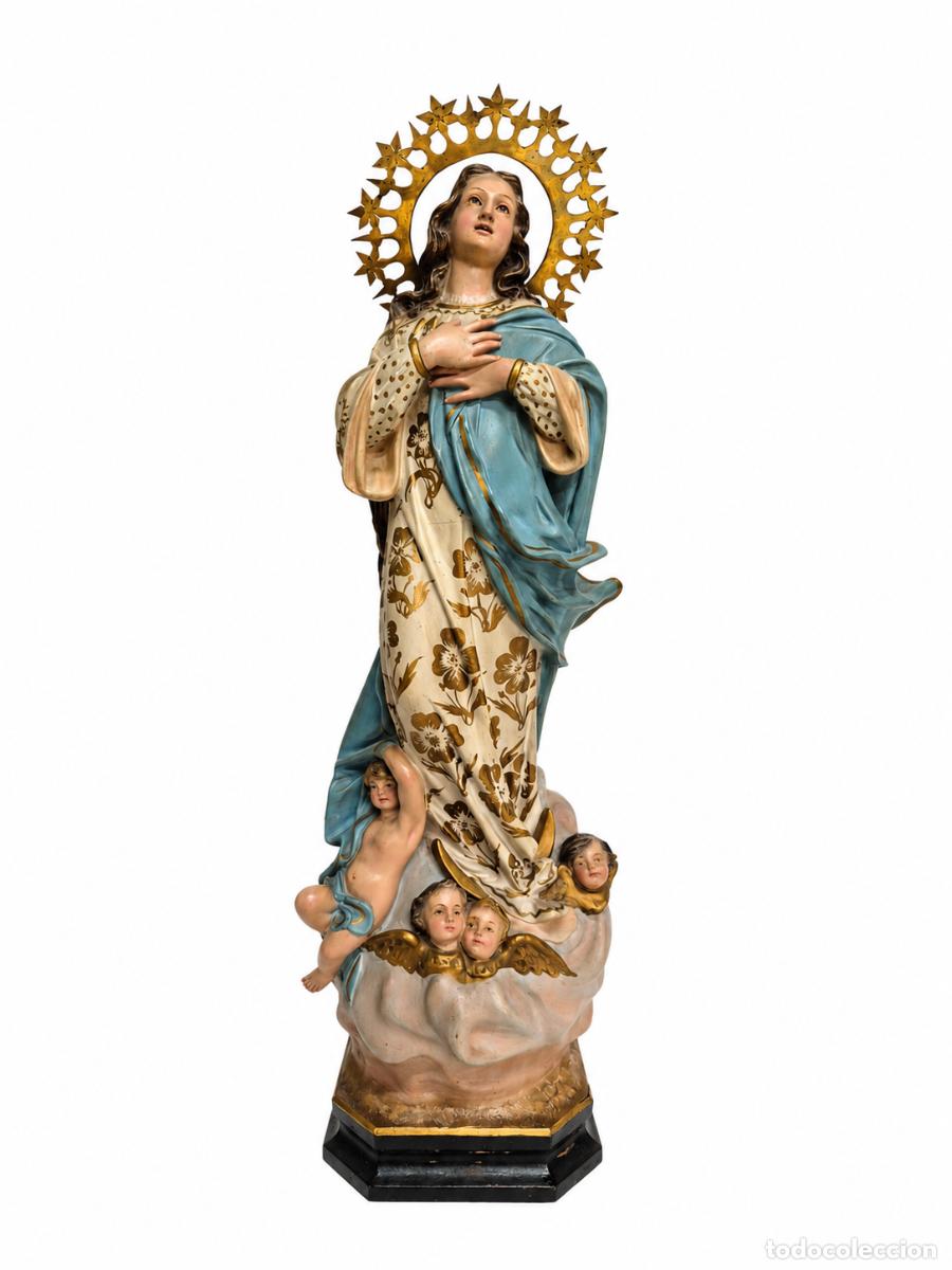 Arte: Virgen de la Inmaculada Concepci&oacute;n - Modelo Maestro en Talla de Madera Policromada - Firma Jos&eacute; Pi