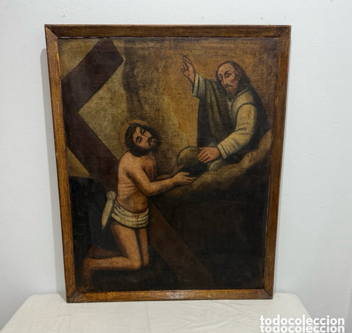 Arte: Escuela espa&ntilde;ola / hisp&aacute;nica XVII-XVIII Pintura religiosa devocional &oacute;leo sobre lienzo