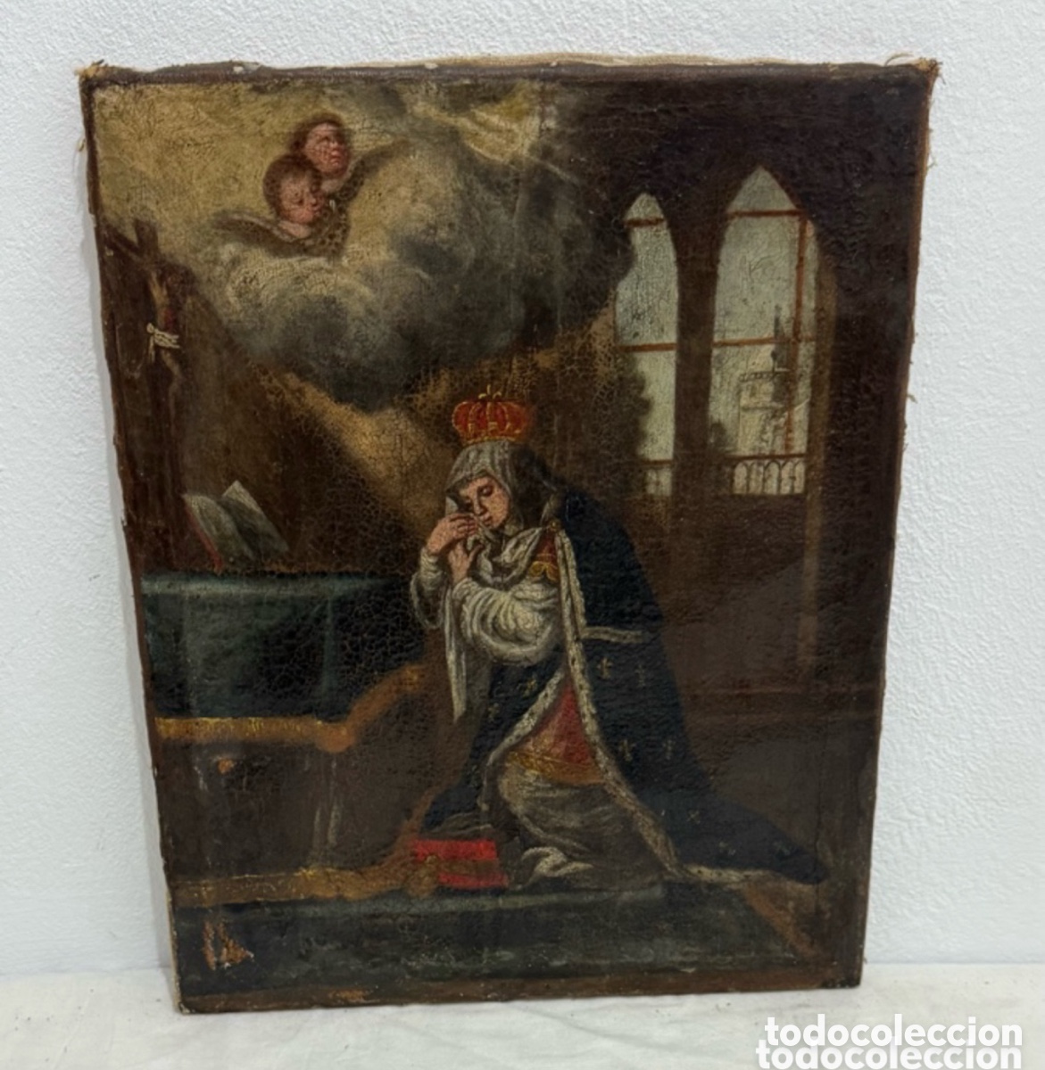 Arte: Escuela espa&ntilde;ola del siglo XVIII. &laquo;Virgen rezando&raquo;. &Oacute;leo sobre lienzo.