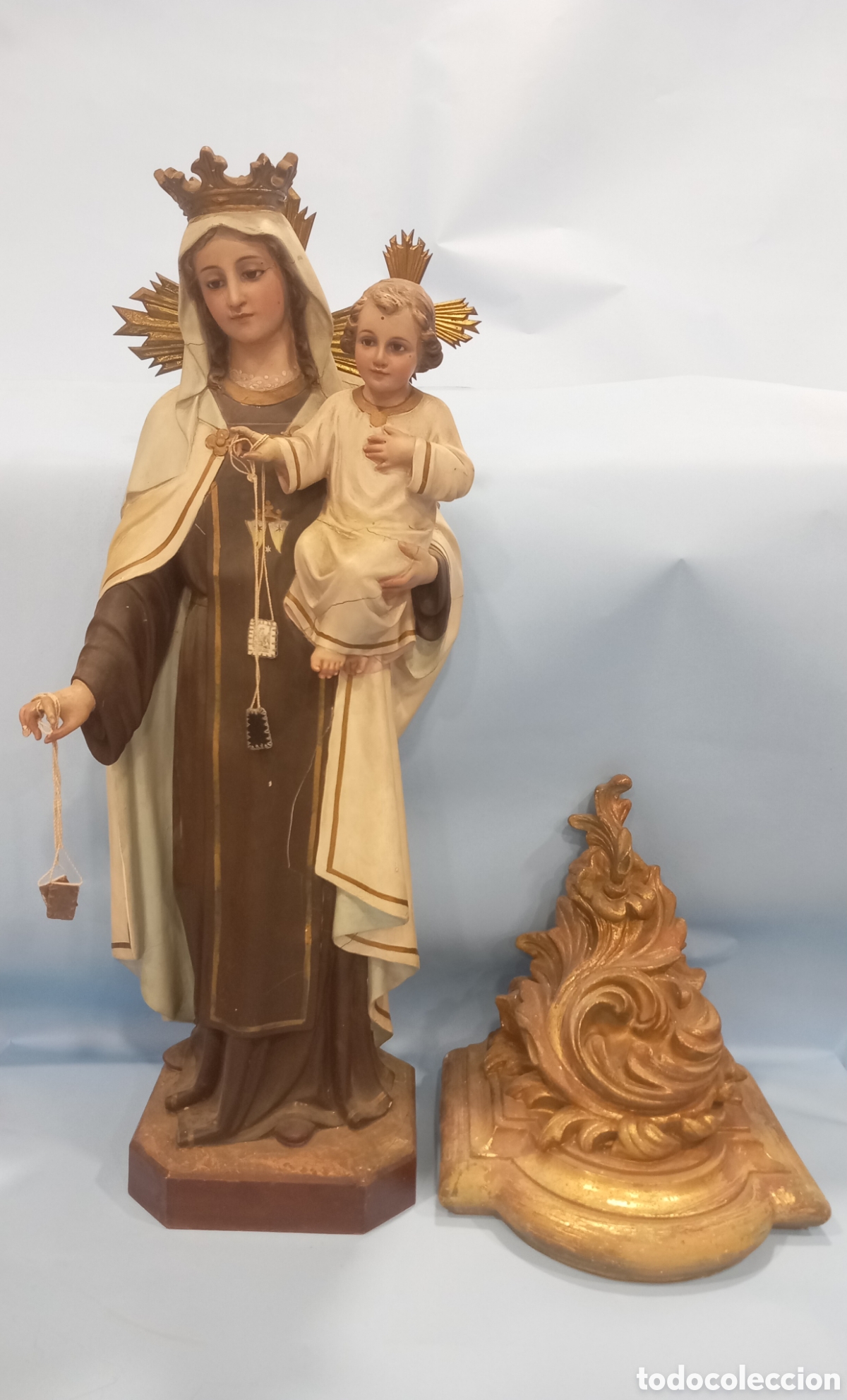 Art: Gran Virgen del Camen Olot 65cm + 26 de peana