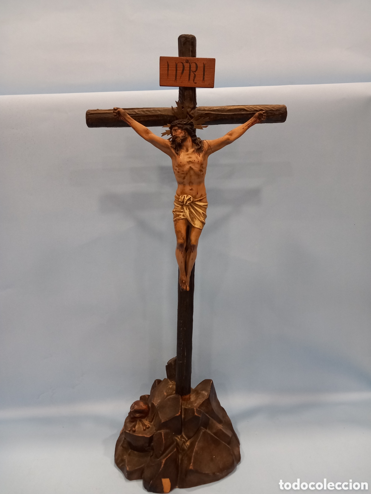 Arte: Cristo en la Cruz 1914 fechado - estilo olot