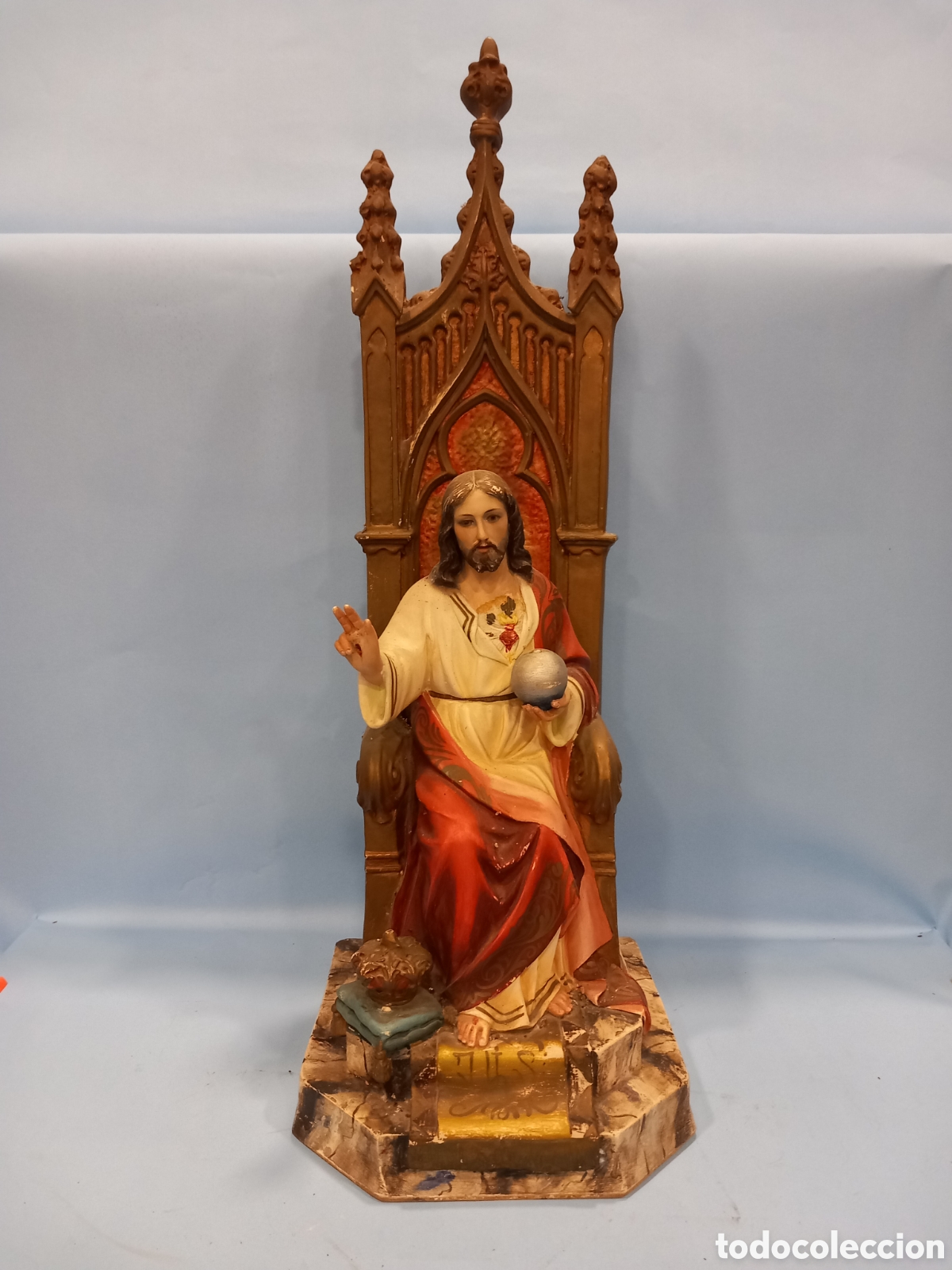 Arte: Sagrado coraz&oacute;n de Jes&uacute;s entronizado - estilo Olot