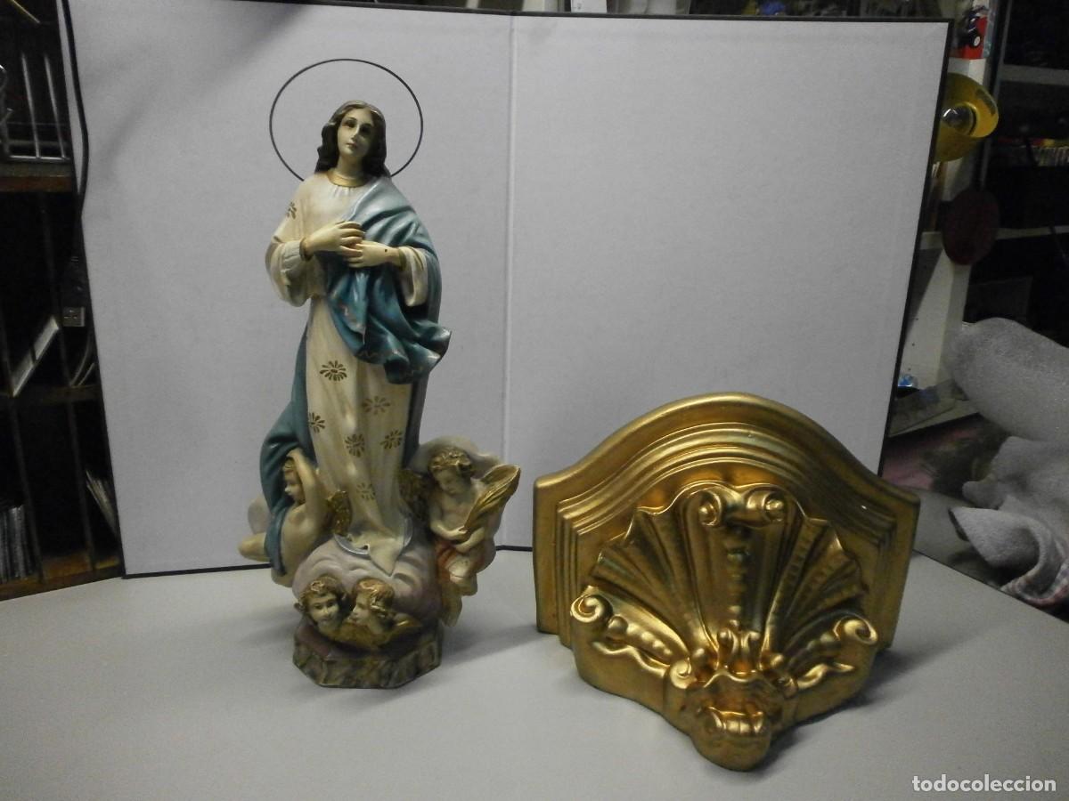 Arte: imagen virgen inmaculada de olot 36cms con peana