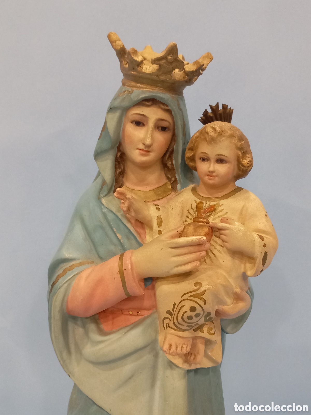 Arte: Virgen con el ni&ntilde;o - estilo Olot - Foto 2