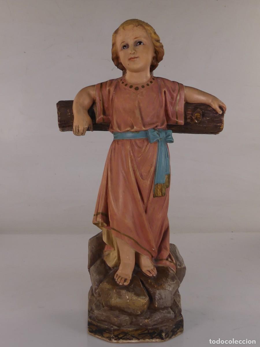 Art: FIGURA DE SAN JUANITO NI&Ntilde;O JESUS CON LA CRUZ