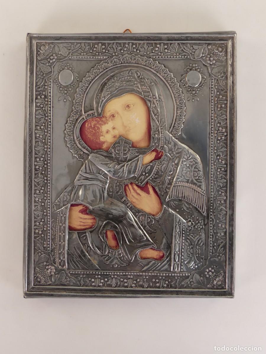 Arte: PRECIOSO ICONO DE MADERA Y METAL BONITO OBJETO DE DECORACION RELIGIOSA