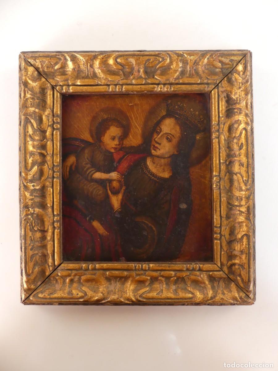 Arte: ANTIGUA PINTURA DE OLEO SOBRE TABLA TEMATICA RELIGIOSA &ndash; ENMARCADA