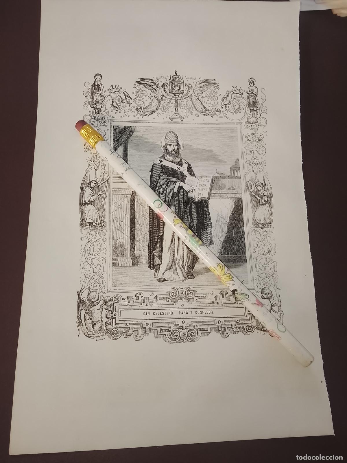 Arte: plancha Grabado LITOGRAFICO del a&ntilde;o 1849 - SAN CELESTINO
