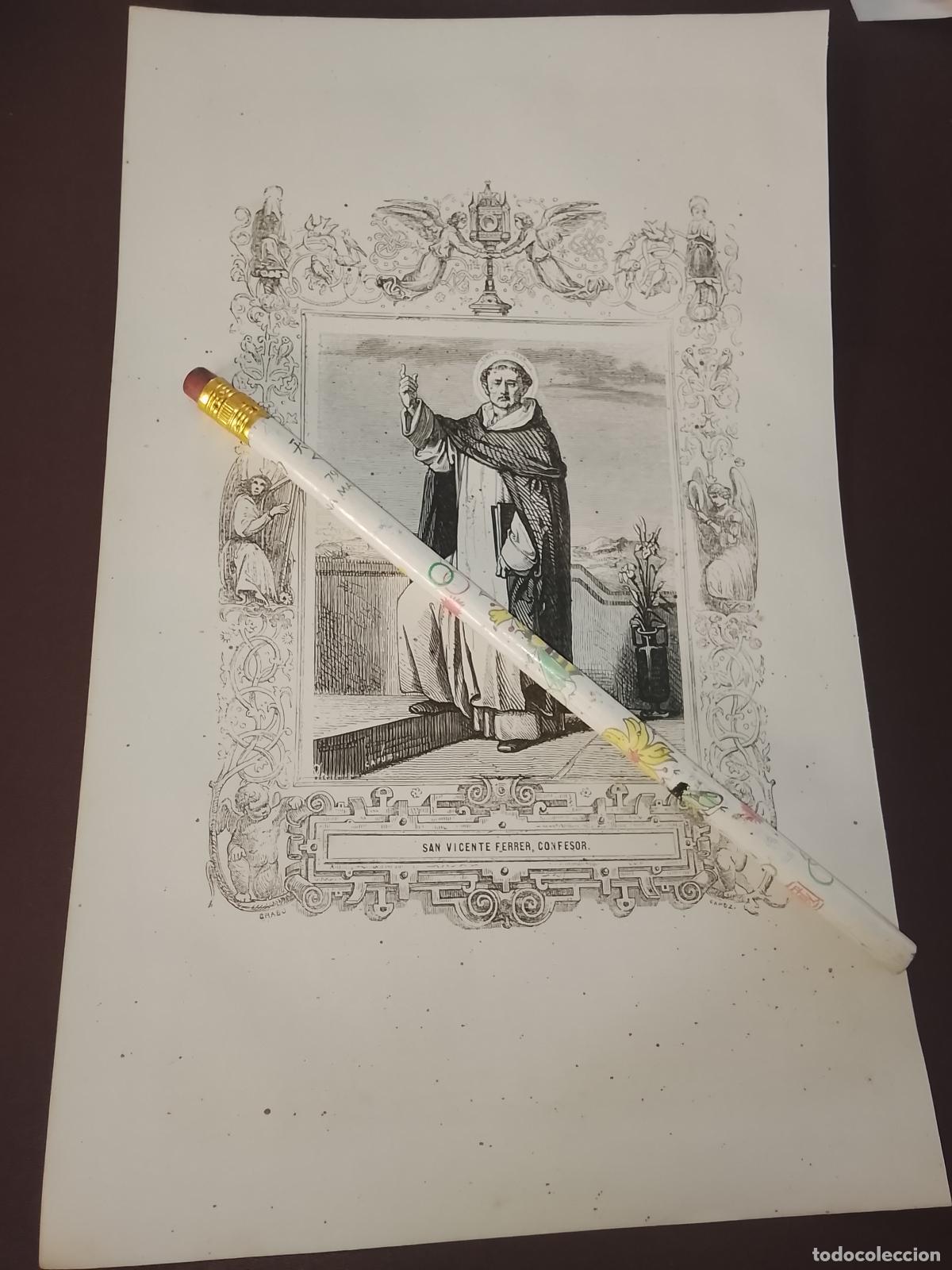 Arte: plancha Grabado LITOGRAFICO del a&ntilde;o 1849 - SAN vicente ferrer
