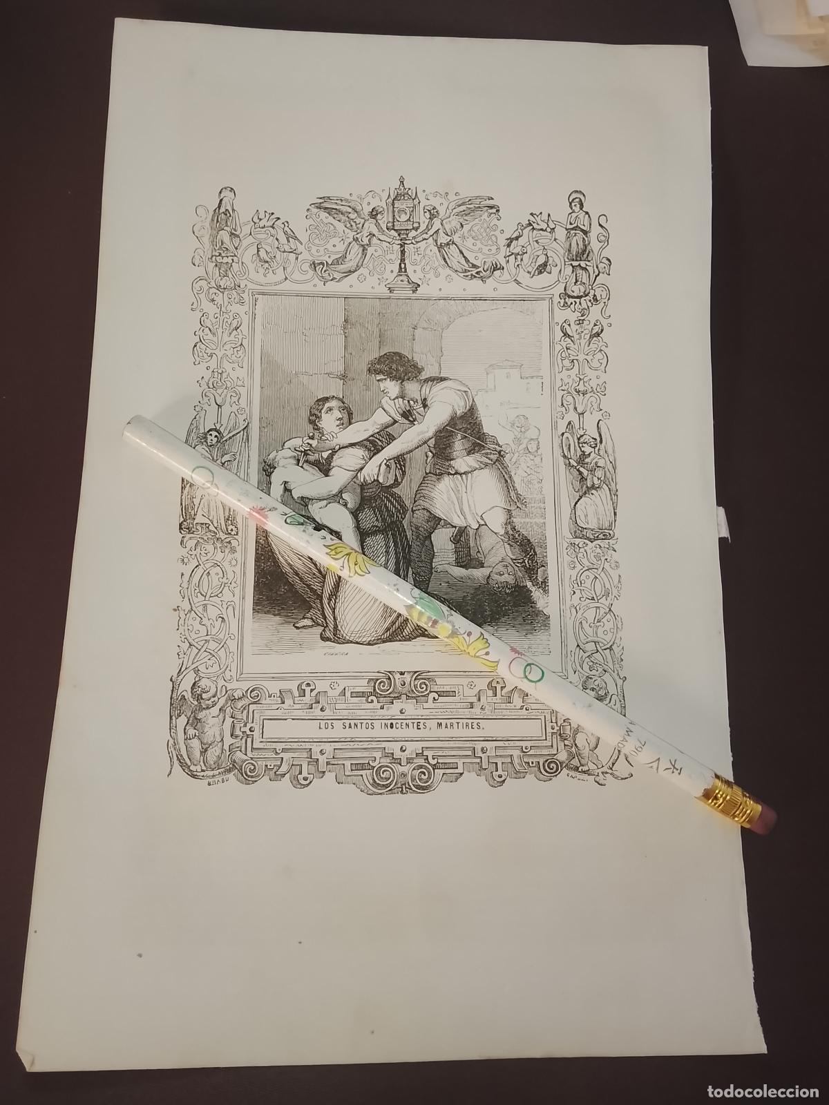 Arte: plancha Grabado LITOGRAFICO del a&ntilde;o 1849 - LOS SANTOS INOCENTES