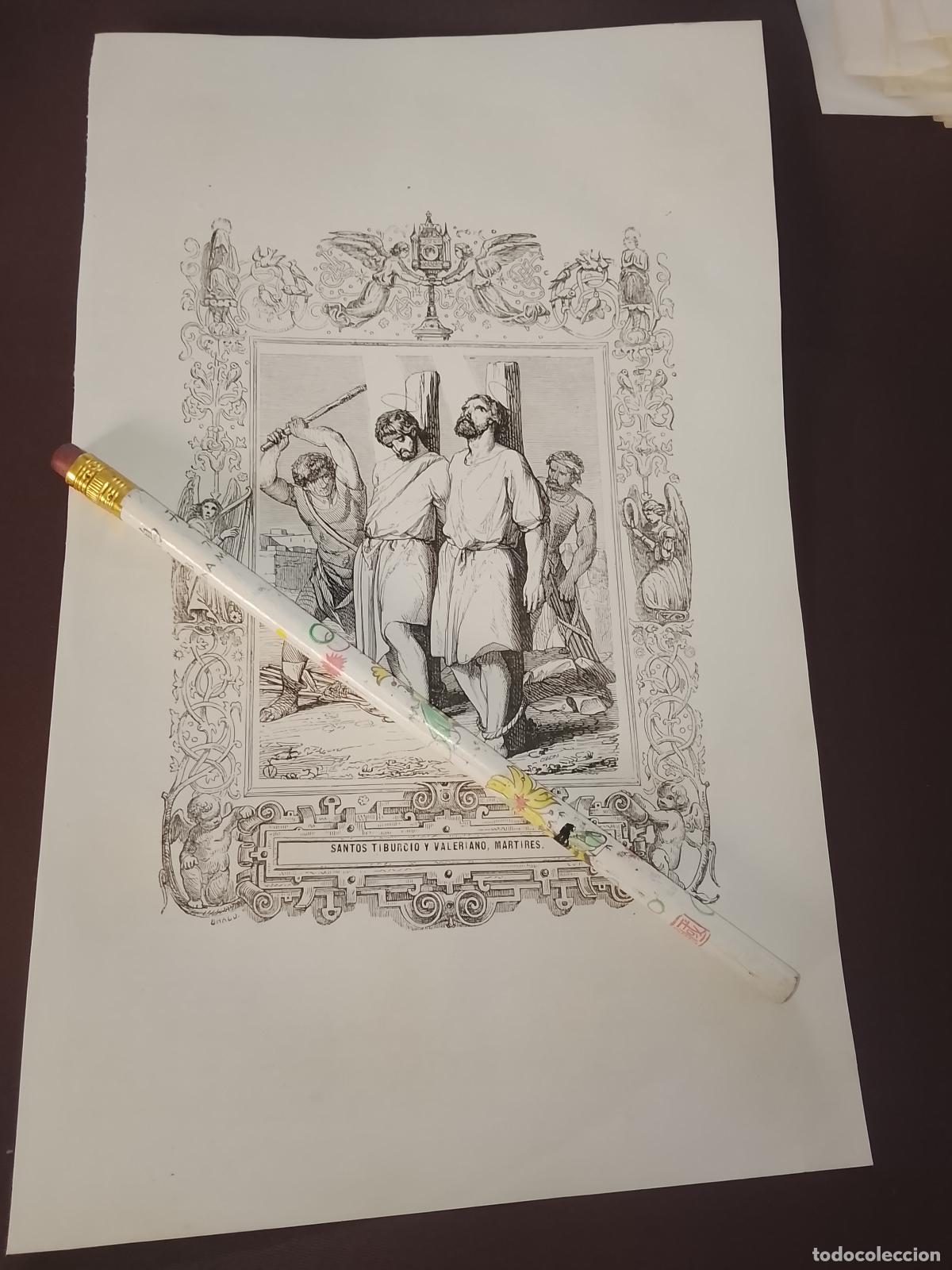 Arte: plancha Grabado LITOGRAFICO del a&ntilde;o 1849 - SAN TIBURCIO Y VALERIANO