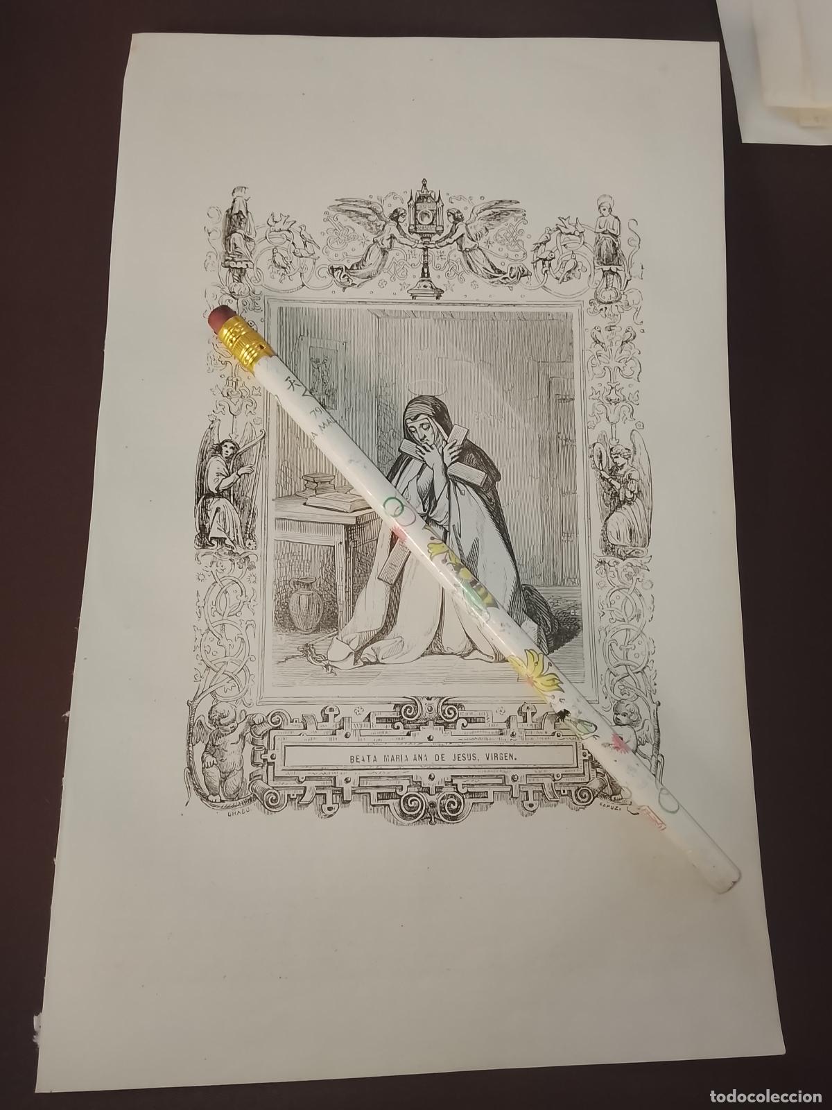 Arte: plancha Grabado LITOGRAFICO del a&ntilde;o 1849 - SANTA BEATA MARIA ANA DE JESUS VIRGEN
