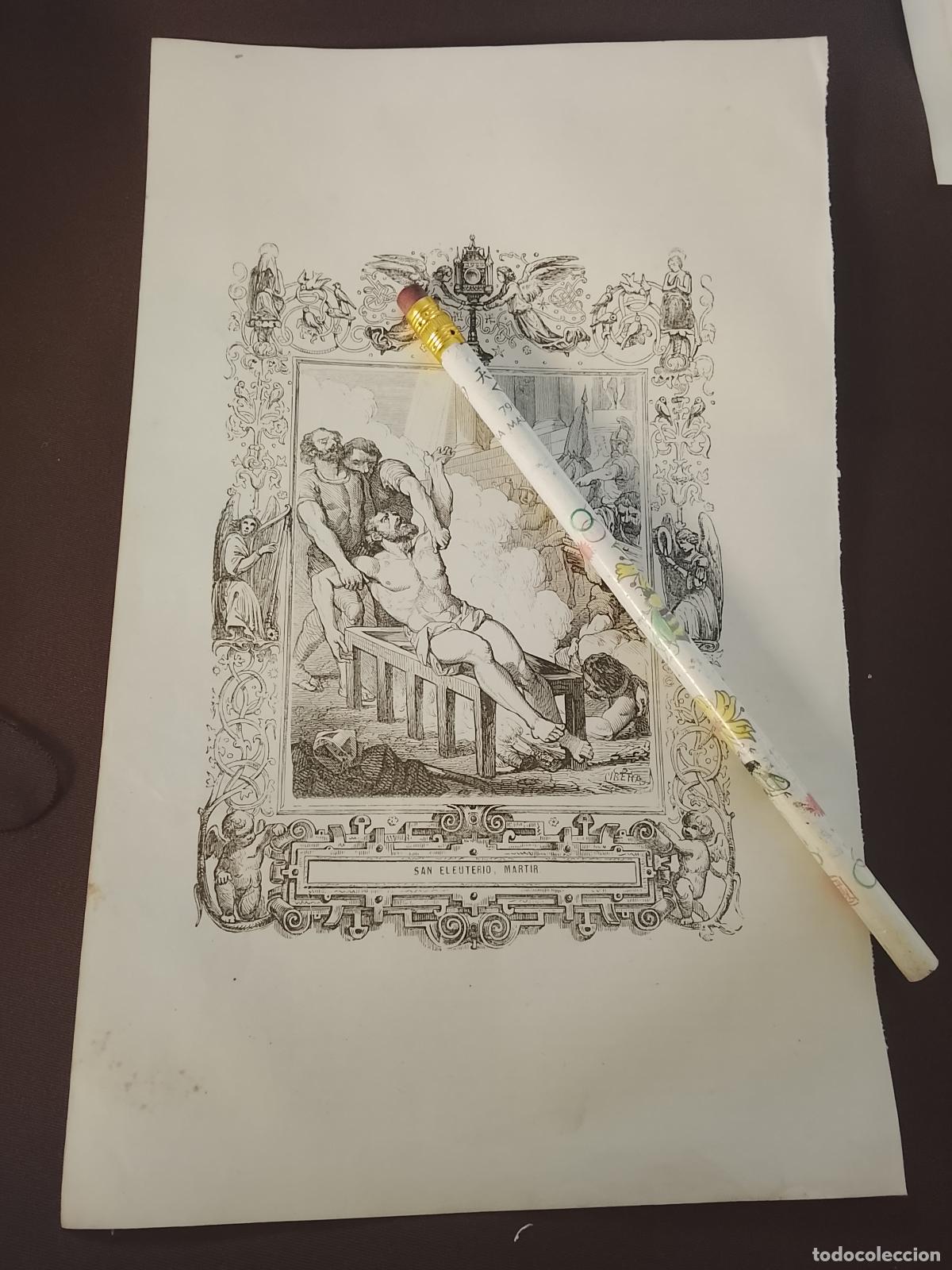 Arte: plancha Grabado LITOGRAFICO del a&ntilde;o 1849 - SAN ELEUTERIO
