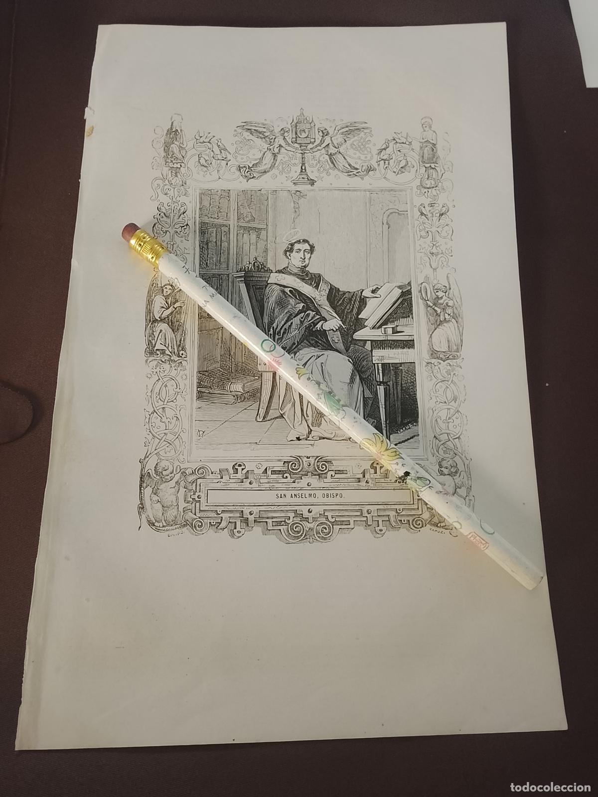 Arte: plancha Grabado LITOGRAFICO del a&ntilde;o 1849 - SAN ANSELMO