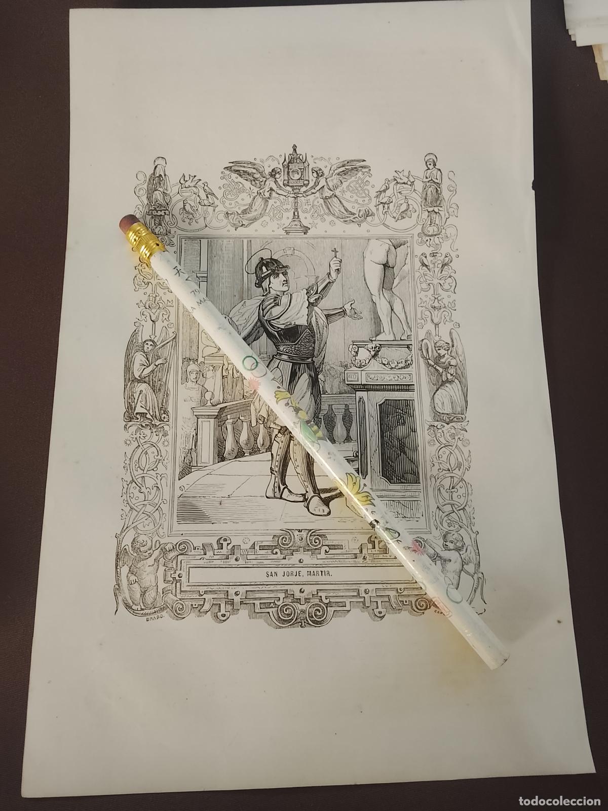 Arte: plancha Grabado LITOGRAFICO del a&ntilde;o 1849 - SAN JORGE